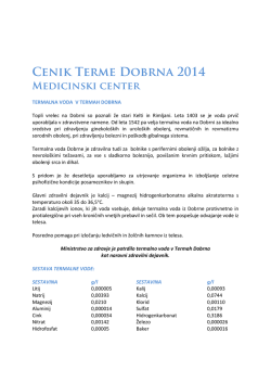 Cenik Terme Dobrna 2014 Medicinski center