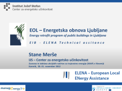 Energetska obnova Ljubljane Energy retrofit