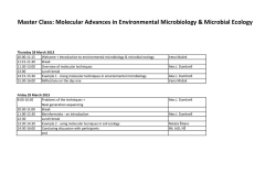 Master Class: Molecular Advances in Environmental Microbiology