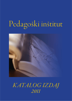Katalog izdaj založbe Pedagoškega inštituta, jesen 2011