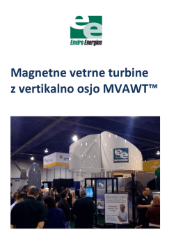 Magnetne vetrne turbine z vertikalno osjo MVAWT™
