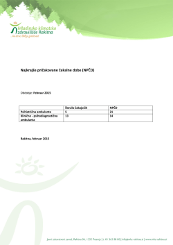 Najkrajše pričakovane čakalne dobe (NPČD)