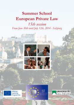 Summer School European Private Law 15th session