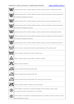 Simboli in znaki za pranje in vzdrževanje tekstila www.cistilnica