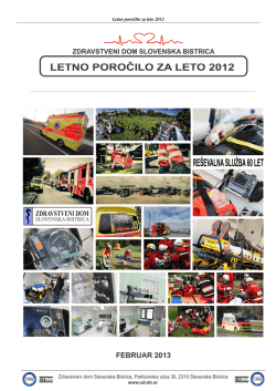 Letno poročilo za leto 2012 - Zdravstveni dom Slovenska Bistrica