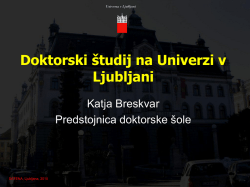 Doktorski študij na Univerzi v Ljubljani