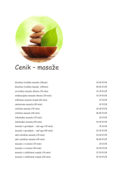 MasaŽe cenik v pdf obliki - hotel