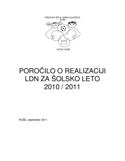 poročilo o realizaciji ldn za šolsko leto 2010 / 2011