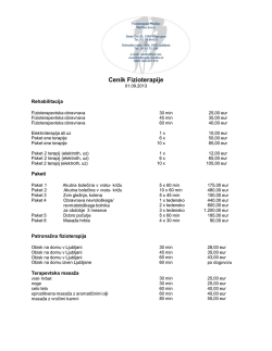 Cenik Fizioterapije - Fizioterapija Mediko