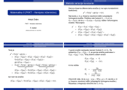 Matematika II (FKKT – Kemijsko inzenirstvo) Metoda variacije