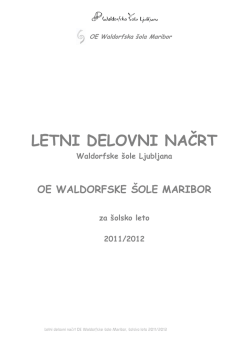 LETNI DELOVNI NAČRT - Waldorfska šola Maribor