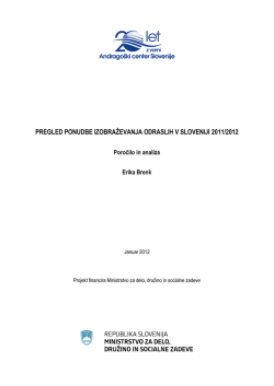 pregled ponudbe izobraževanja odraslih v sloveniji 2011/2012