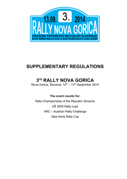 SUPPLEMENTARY REGULATIONS 3rd RALLY NOVA GORICA