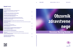 Slovenian Nursing Review - Obzornik zdravstvene nege