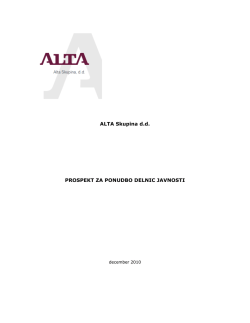 Prospekt-Alta Skupina d.d. - Agencija za trg vrednostnih papirjev