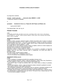 Pogodba o upravljanju vodovoda Zminec II Livar 2013