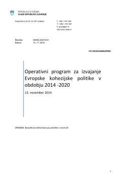 Operativni program 2014-2020 - Služba Vlade Republike Slovenije