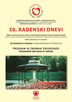 30. RADENSKI DNEVI - Združenje kardiologov Slovenije