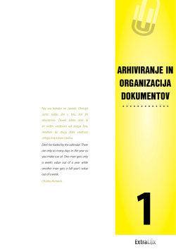 ARHIVIRANJE IN ORGANIZACIJA DOKUMENTOV