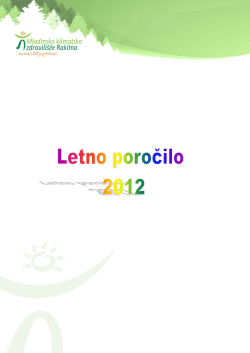 Letno poročil za leto 2012 - Mladinsko klimatsko zdravilišče Rakitna