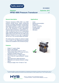 HPSD 4000 Pressure Transducer