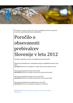 Poročilo o obsevanosti prebivalcev Slovenije v letu 2012
