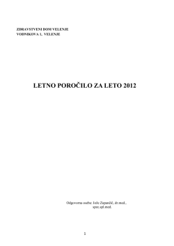 letno poročilo 2012 - Zdravstveni dom Velenje