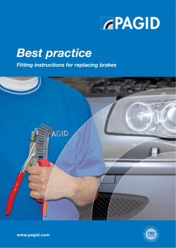 Best practice Fitting instructions for replacing brakes