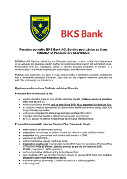 Posebna ponudba BKS Bank AG, Bančne podružnice za člane