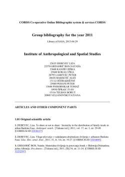 2011 - Inštitut za antropološke in prostorske študije