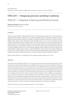 ITMA 2011 – Integracija procesov predenja in pletenja ITMA