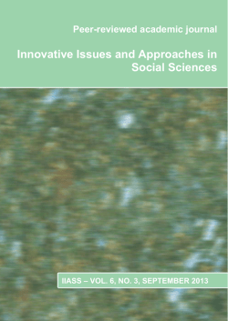 Innovative Issues and Approaches in Social Sciences