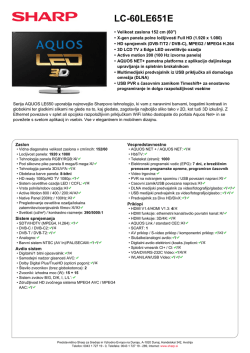 LC-60LE651E-LCD TV > 46 inch - Sharp Electronics - Moj