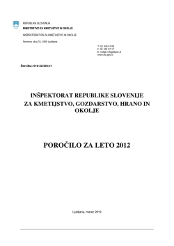 Letno poročilo o delu IRSKGHO za leto 2012