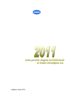 Letno poročilo SLOVENIJALES za leto 2011