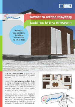 Novost za sezono 2014/2015 Mobilna hišica BORASCO