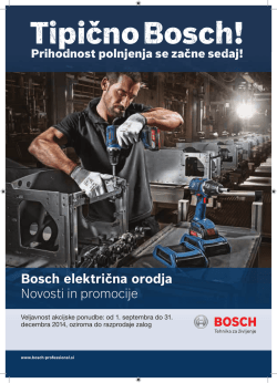 Bosch električna orodja Novosti in promocije