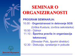 Organiziranost SOS - Specialna olimpiada Slovenije