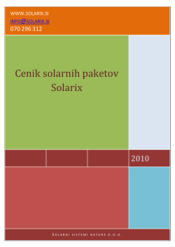 Cenik solarnih paketov Solarix