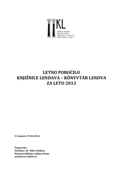 Letno poročilo 2013