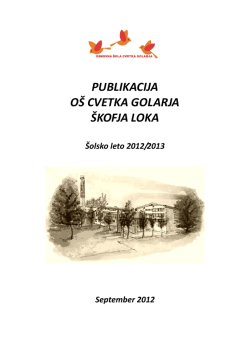 Publikacija 2009_2010 - Osnovna Šola Cvetka Golarja