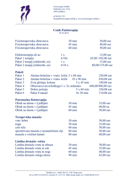 Cenik fizioterapije Mediko 2015