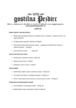 Jedilni list 2015 - Gostilna Pezdirc