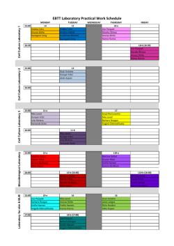 EBTT Laboratory Practical Work Schedule