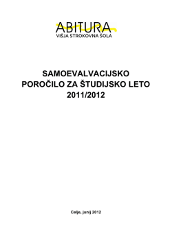 samoevalvacijsko poročilo za študijsko leto 2011/2012