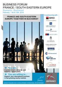 BUSINESS FORUM FRANCE / SOUTH EASTERN EUROPE