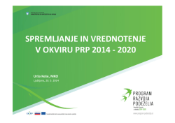 spremljanje in vrednotenje v okviru prp 2014 - 2020