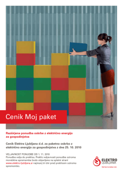 Cenik Moj paket - Elektro Ljubljana