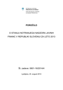 Poročilo o NNJF za leto 2013 - Urad Republike Slovenije za nadzor