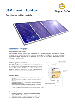 LBM – sončni kolektor - Solarni sistemi Wagner